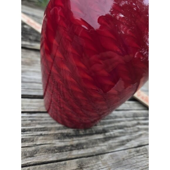 Murano Style Red Swirl Hand‎ Blown Glass Pendant Lamp Shade Replacement - Picture 9 of 9